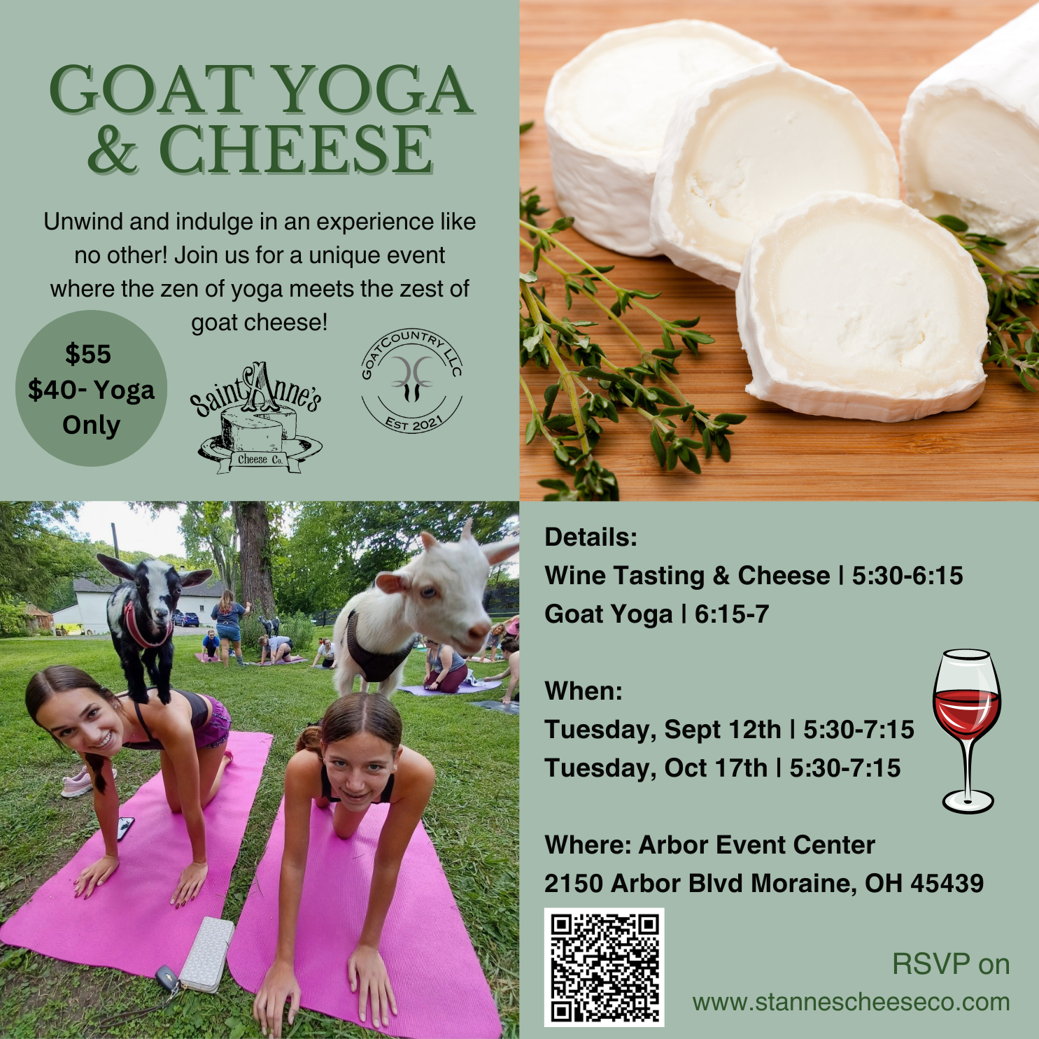 Goat Yoga feat. Wine & Cheese!